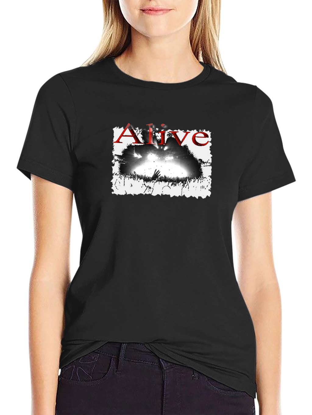 Alive Concert Graphic Tee - Black Cotton T-Shirt