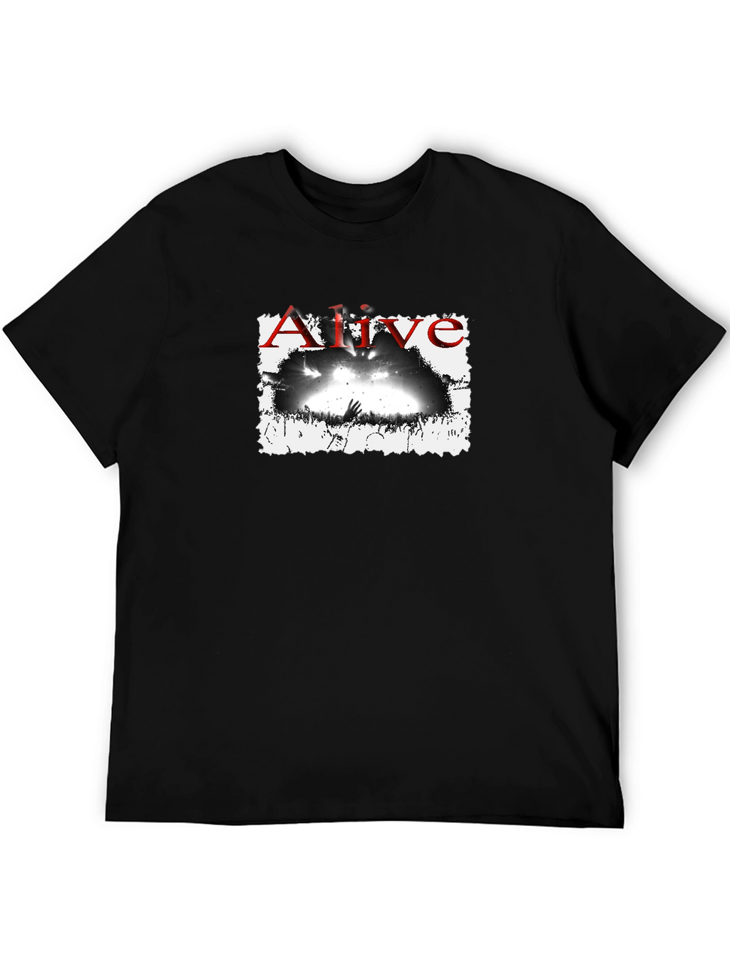 Alive Concert Graphic Tee - Black Cotton T-Shirt