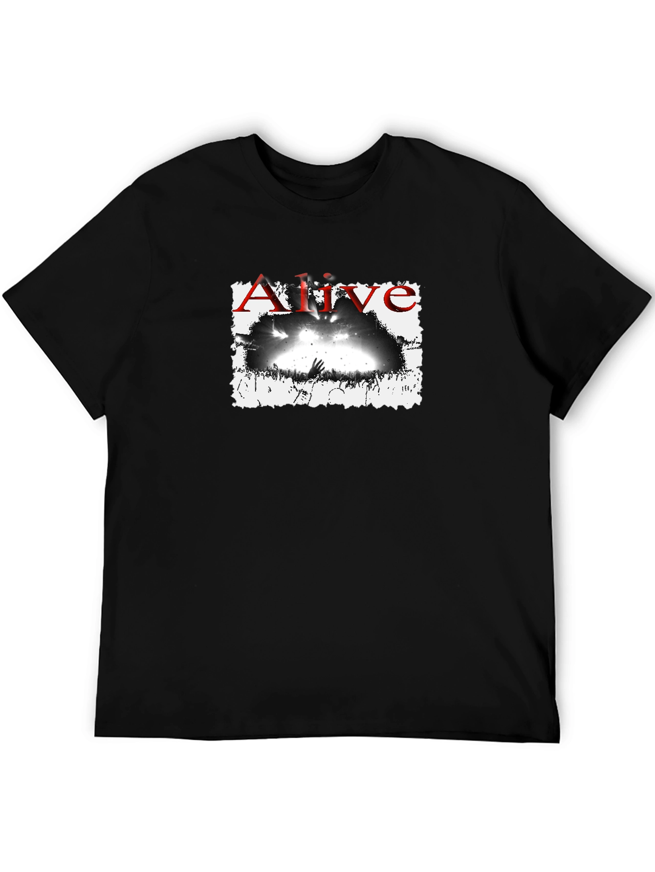 Alive Concert Graphic Tee - Black Cotton T-Shirt