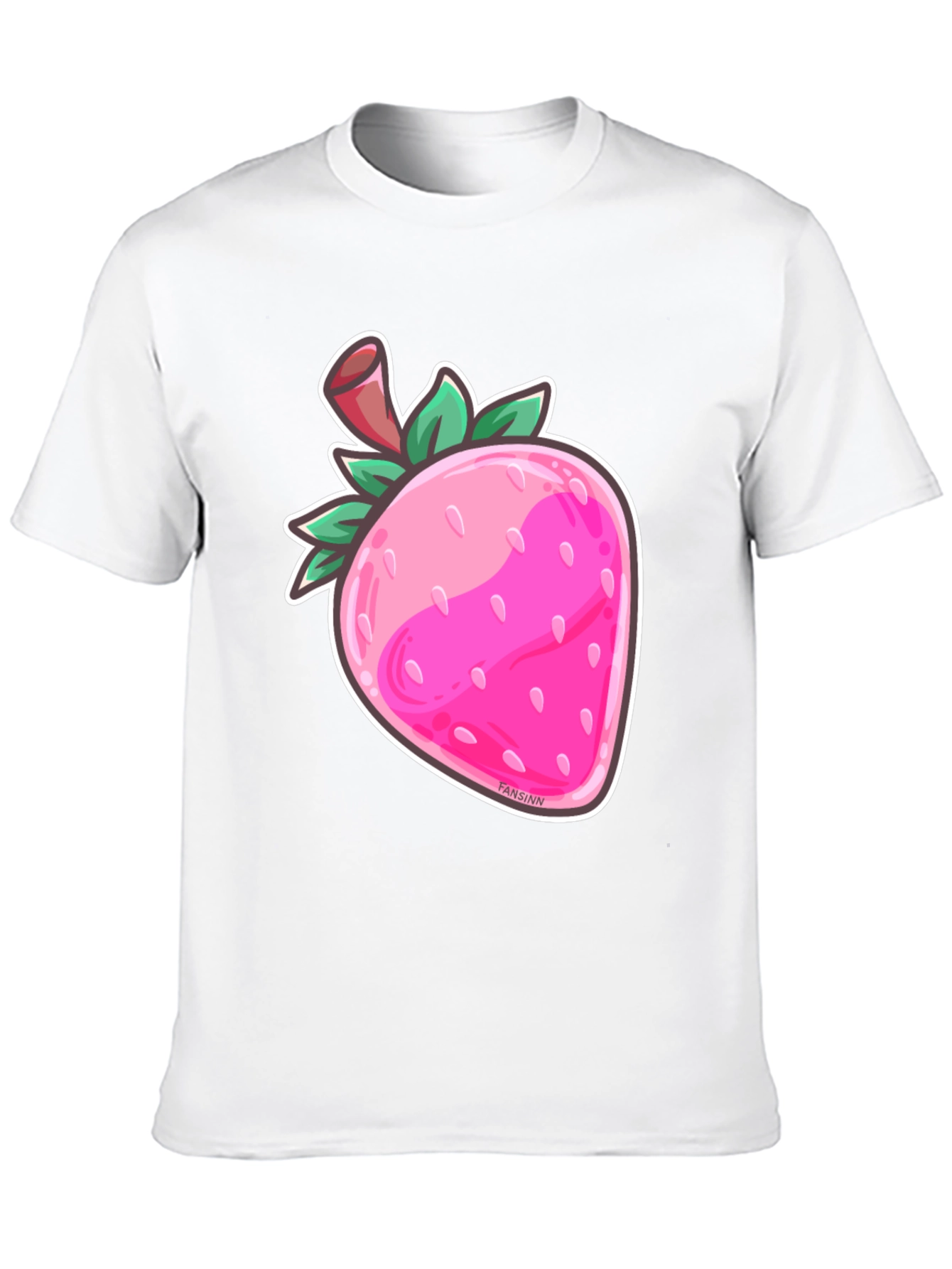 Strawberry Graphic Print Black T-Shirt
