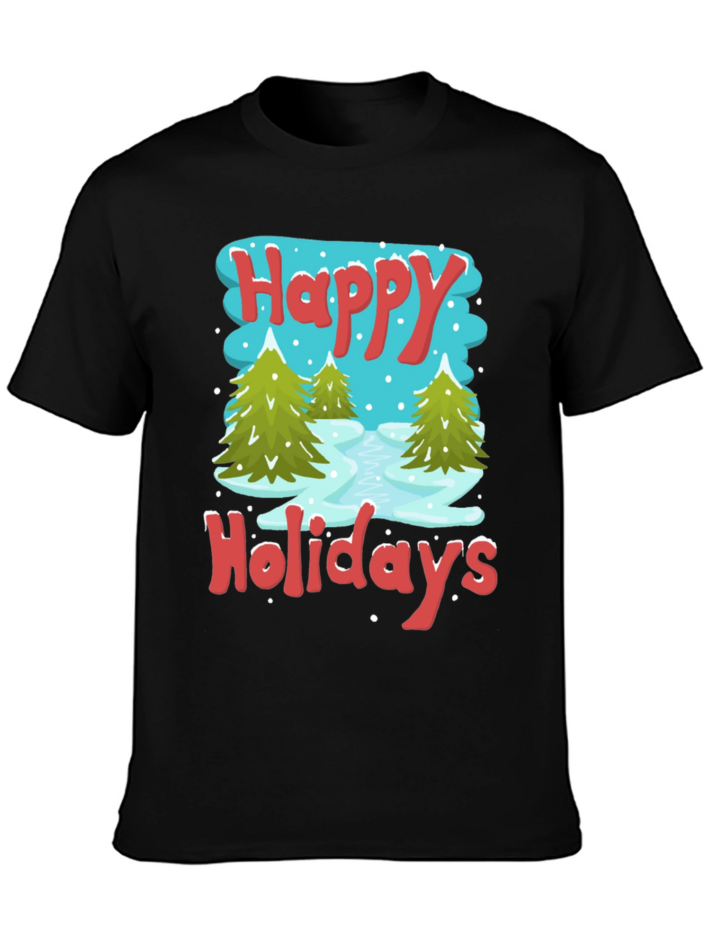 Happy Holidays Graphic Tee - Winter Scene