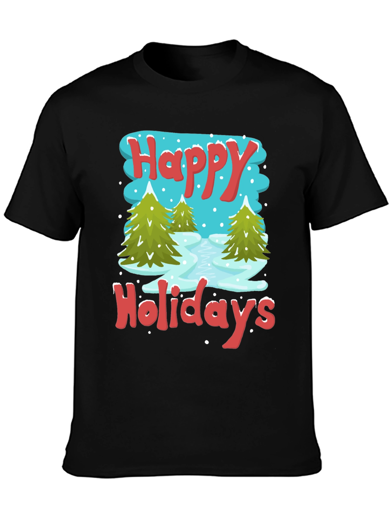 Happy Holidays Graphic Tee - Winter Scene