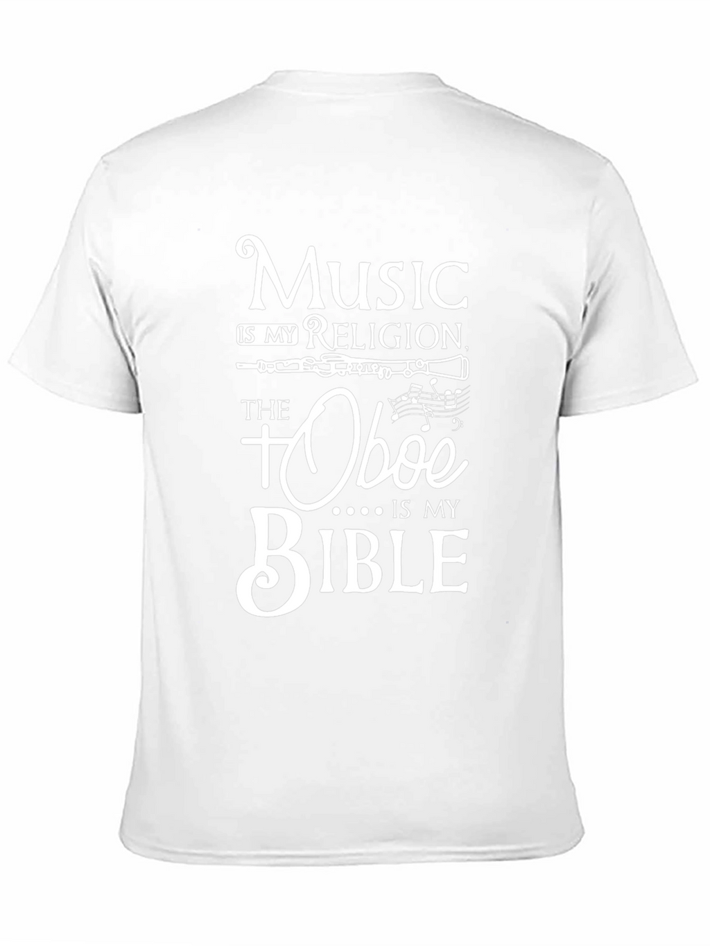Music is My Religion Oboe Bible T-Shirt
