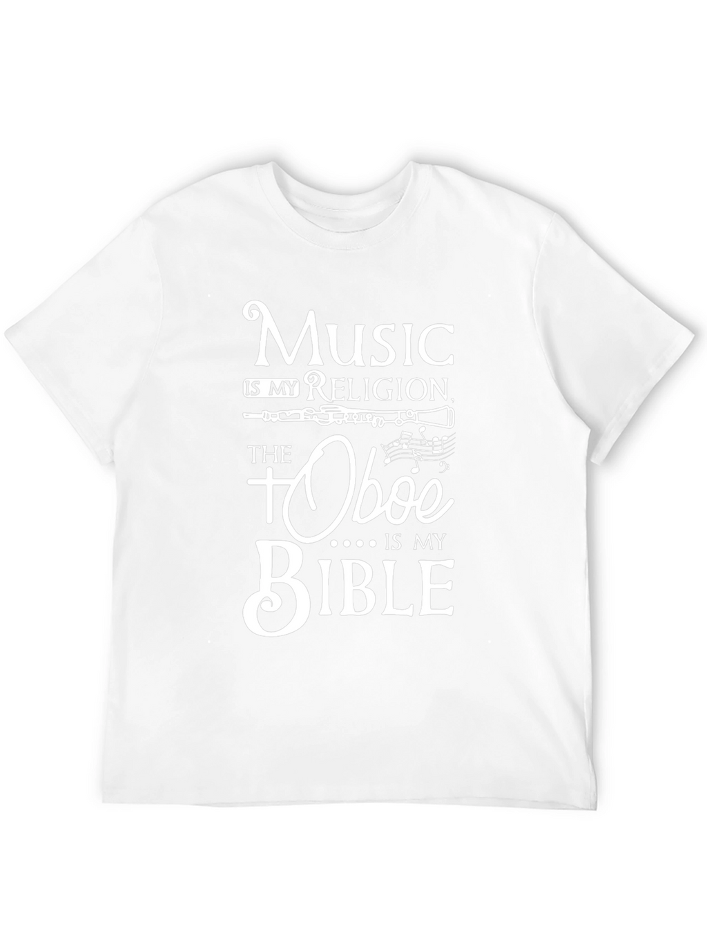 Music is My Religion Oboe Bible T-Shirt