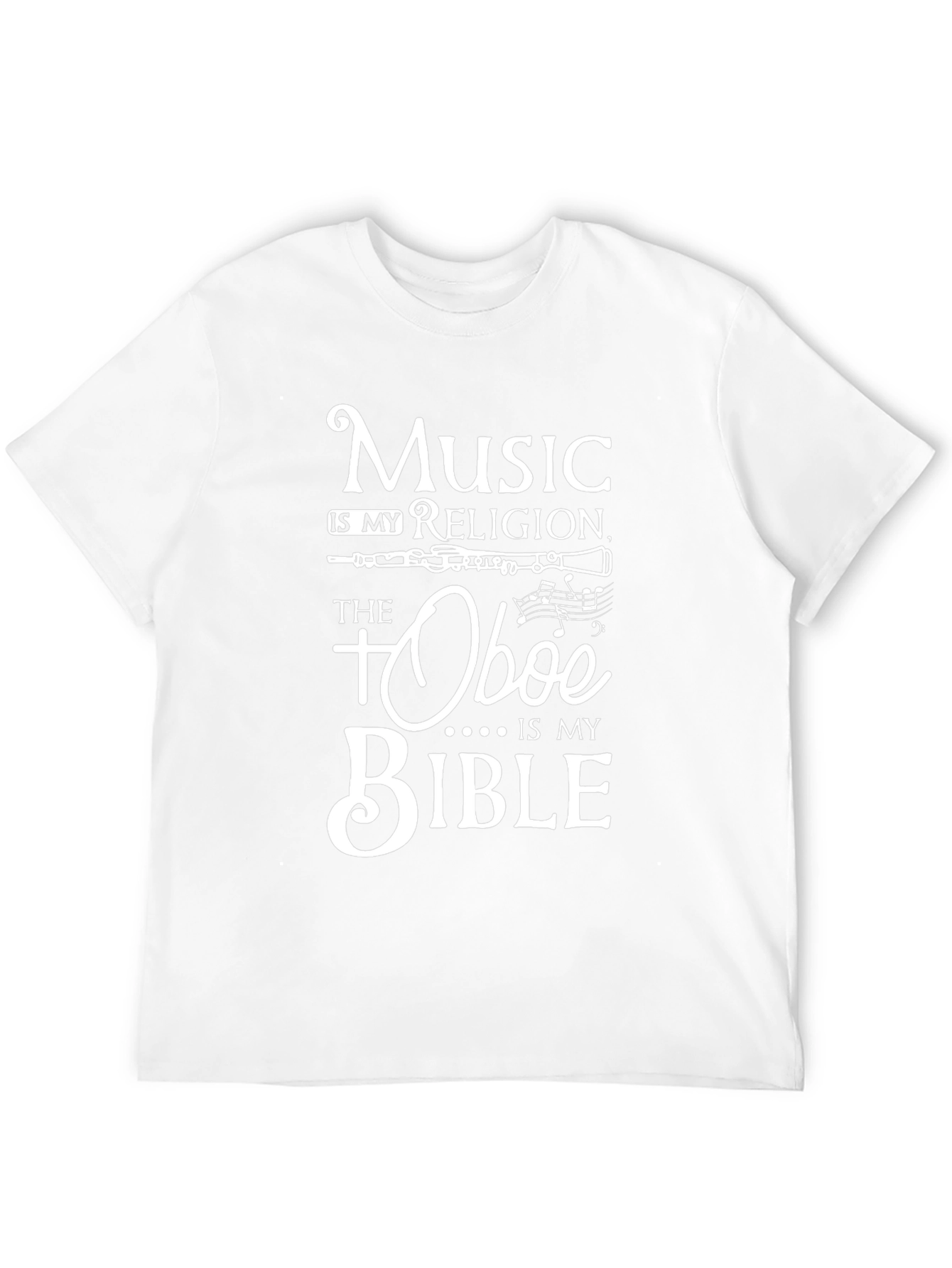 Music is My Religion Oboe Bible T-Shirt