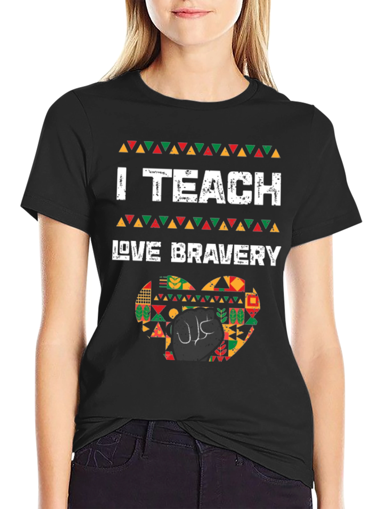 I Teach Love Bravery T-Shirt Black