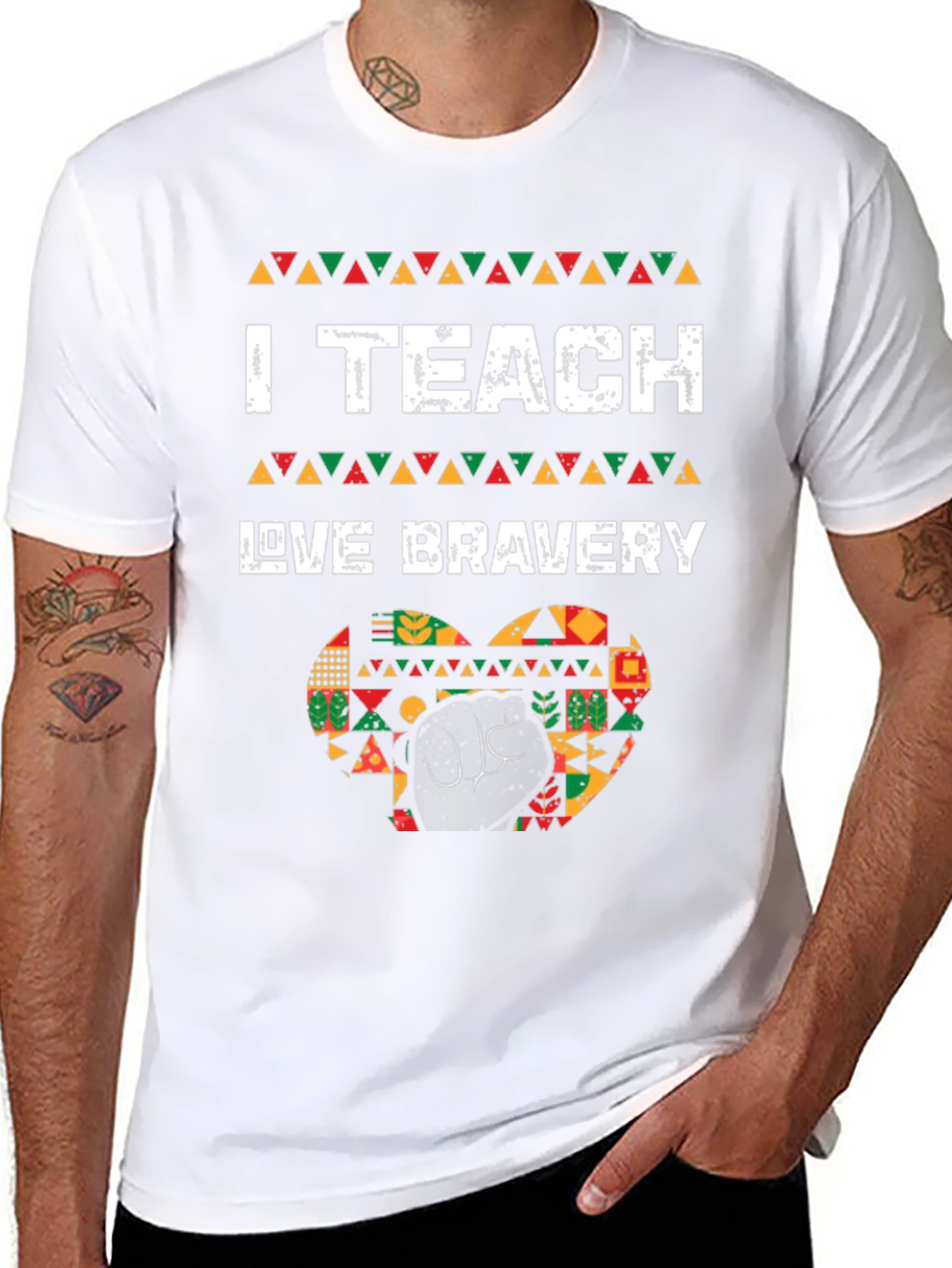 I Teach Love Bravery T-Shirt Black