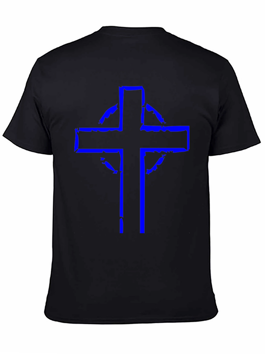 Distressed Celtic Cross Graphic Tee - Black