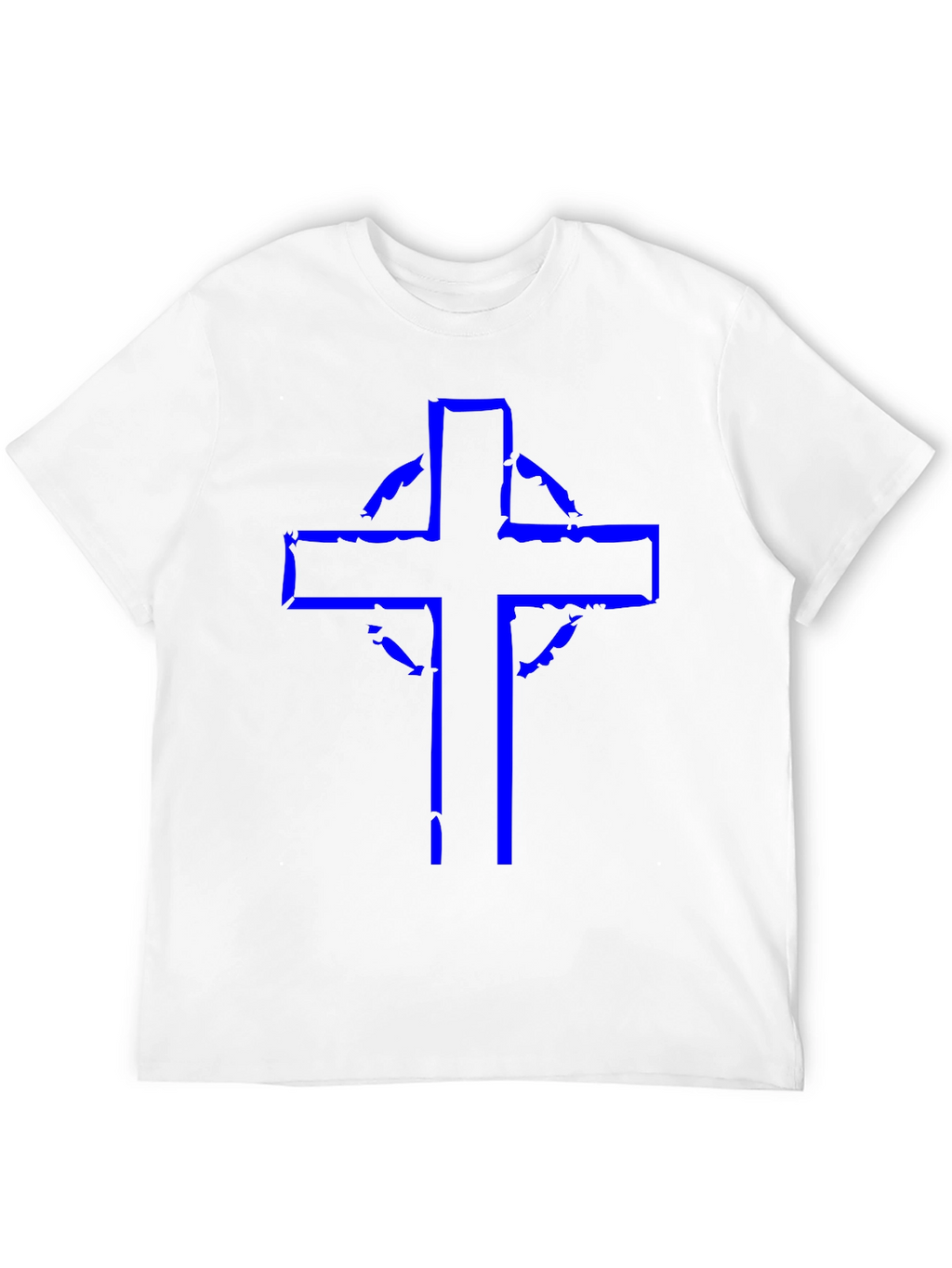 Distressed Celtic Cross Graphic Tee - Black