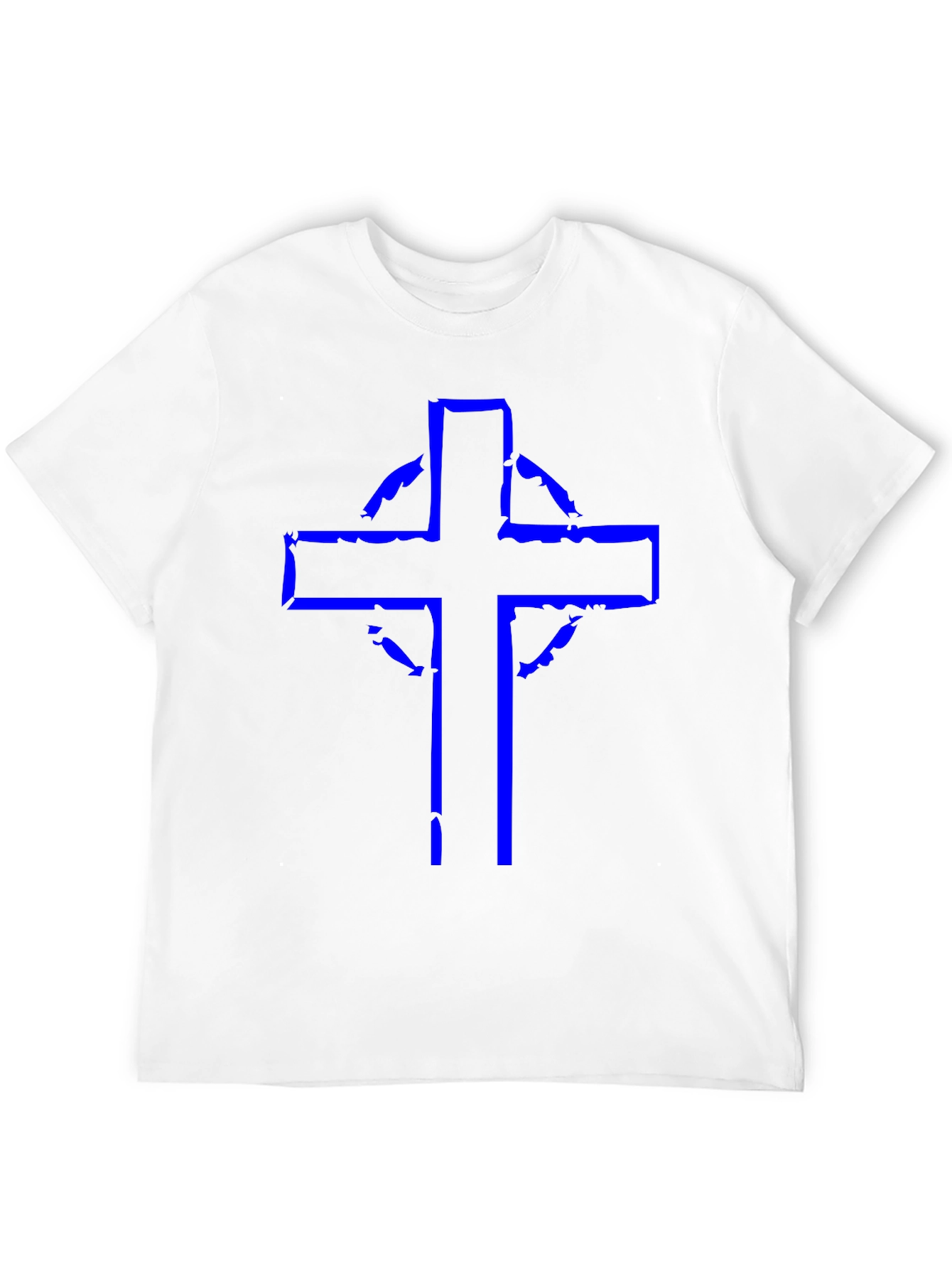 Distressed Celtic Cross Graphic Tee - Black