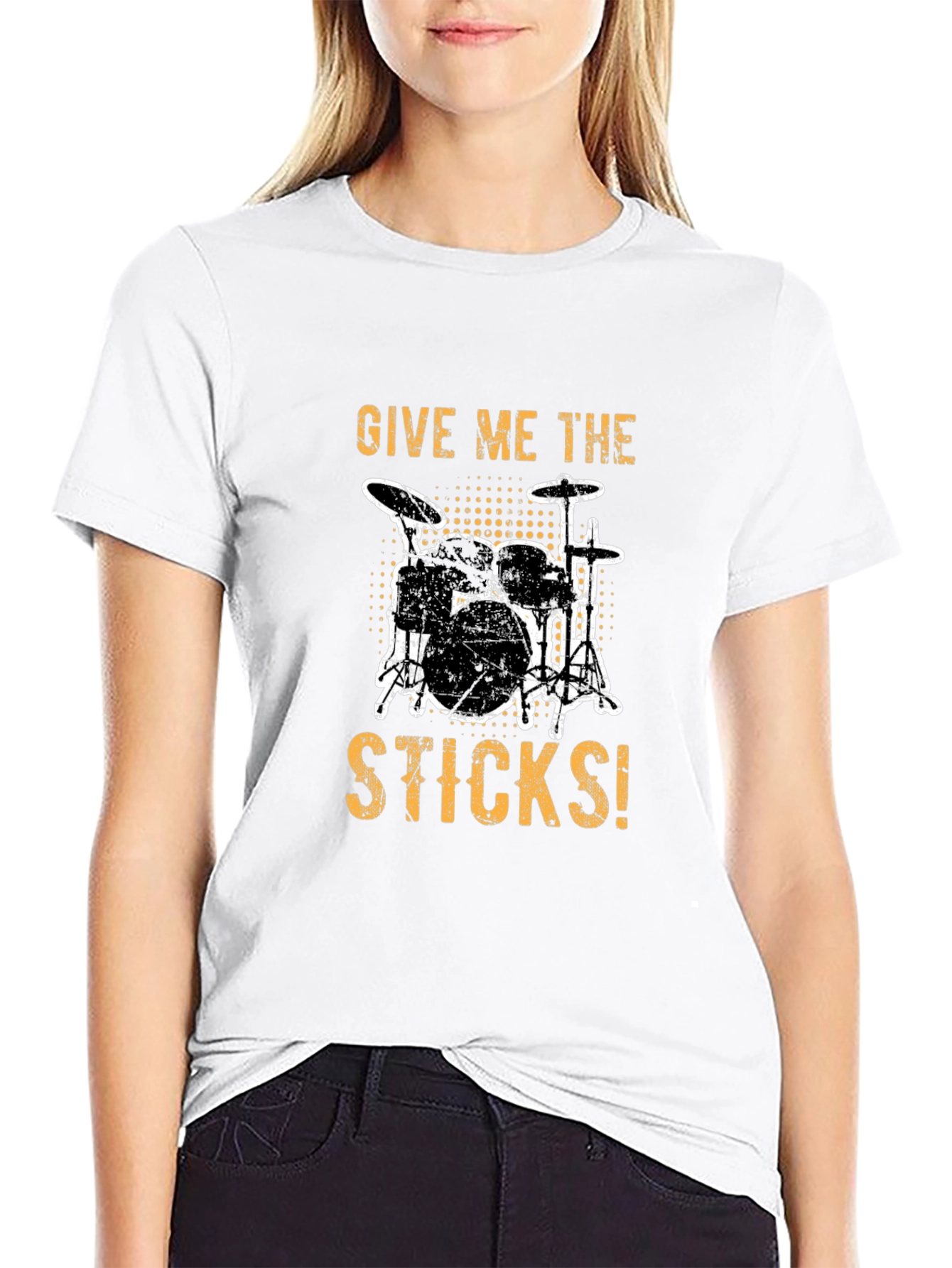 Give Me The Sticks Drummer T-Shirt - Black