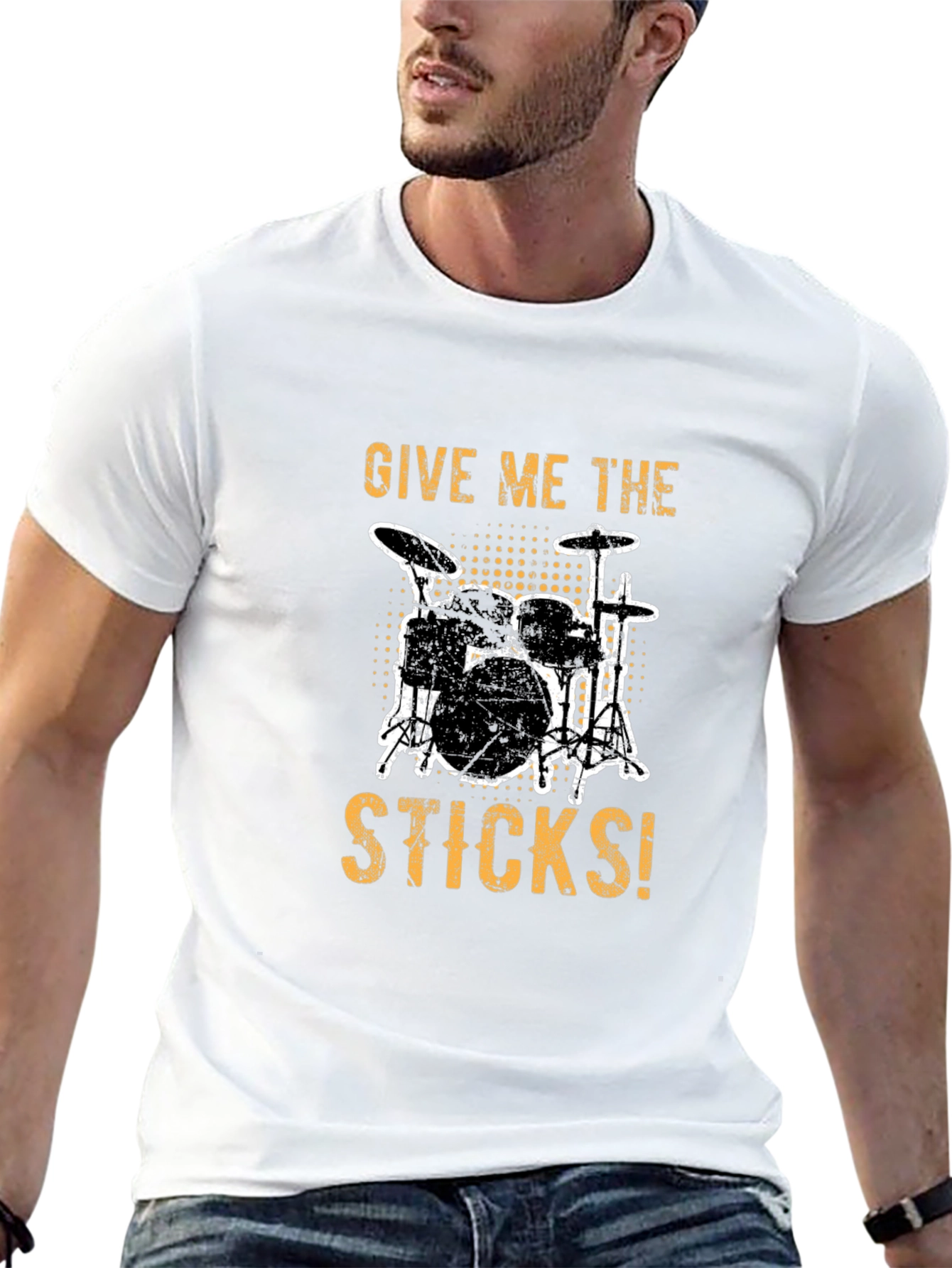 Give Me The Sticks Drummer T-Shirt - Black