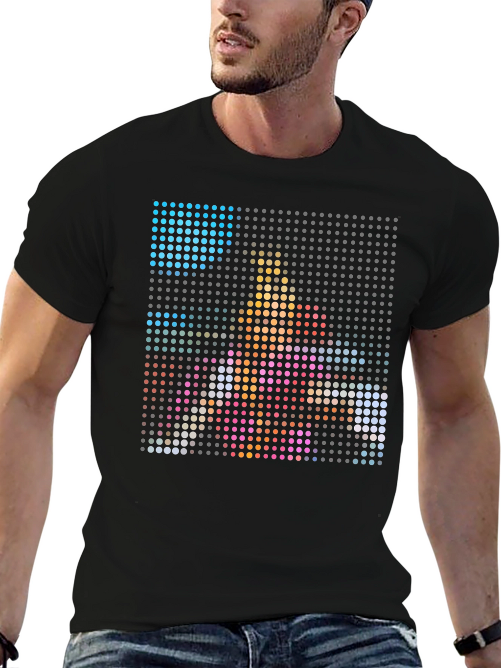 Pixel Art Graphic Black T-Shirt