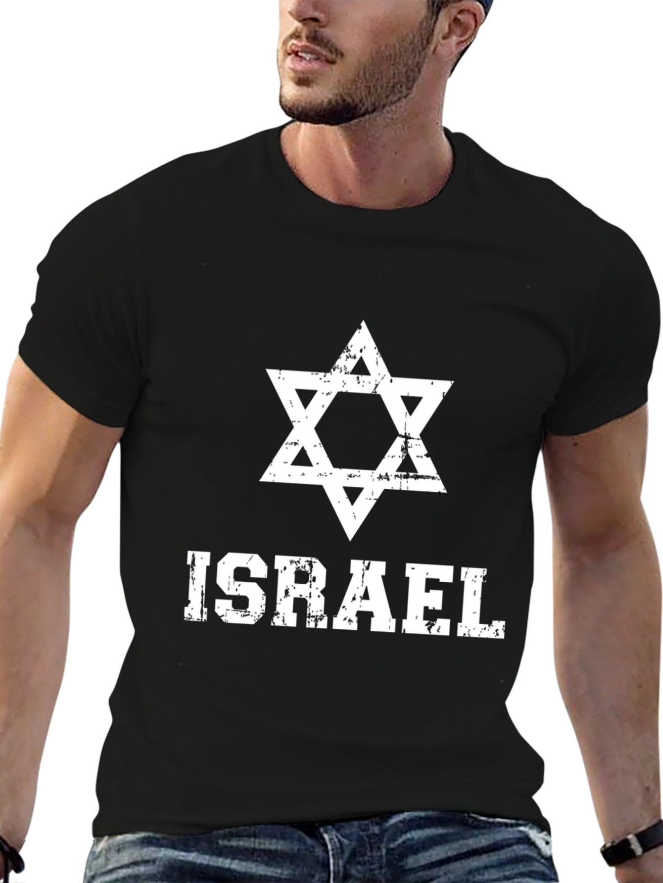 Israel Star of David Mens Black T-Shirt