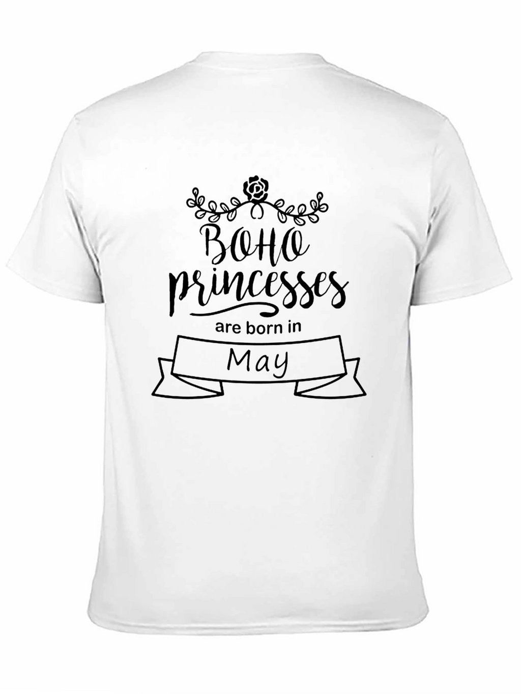 Boho Princesses Born in May Black T-Shirt