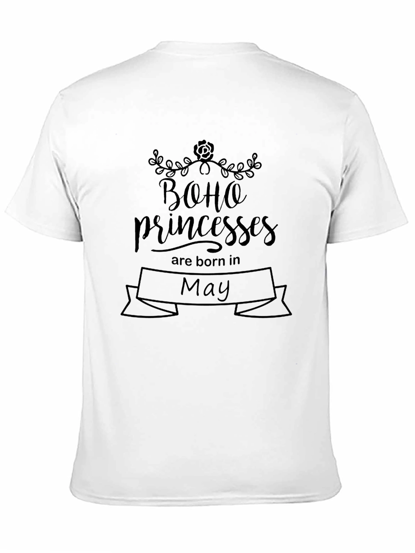 Boho Princesses Born in May Black T-Shirt