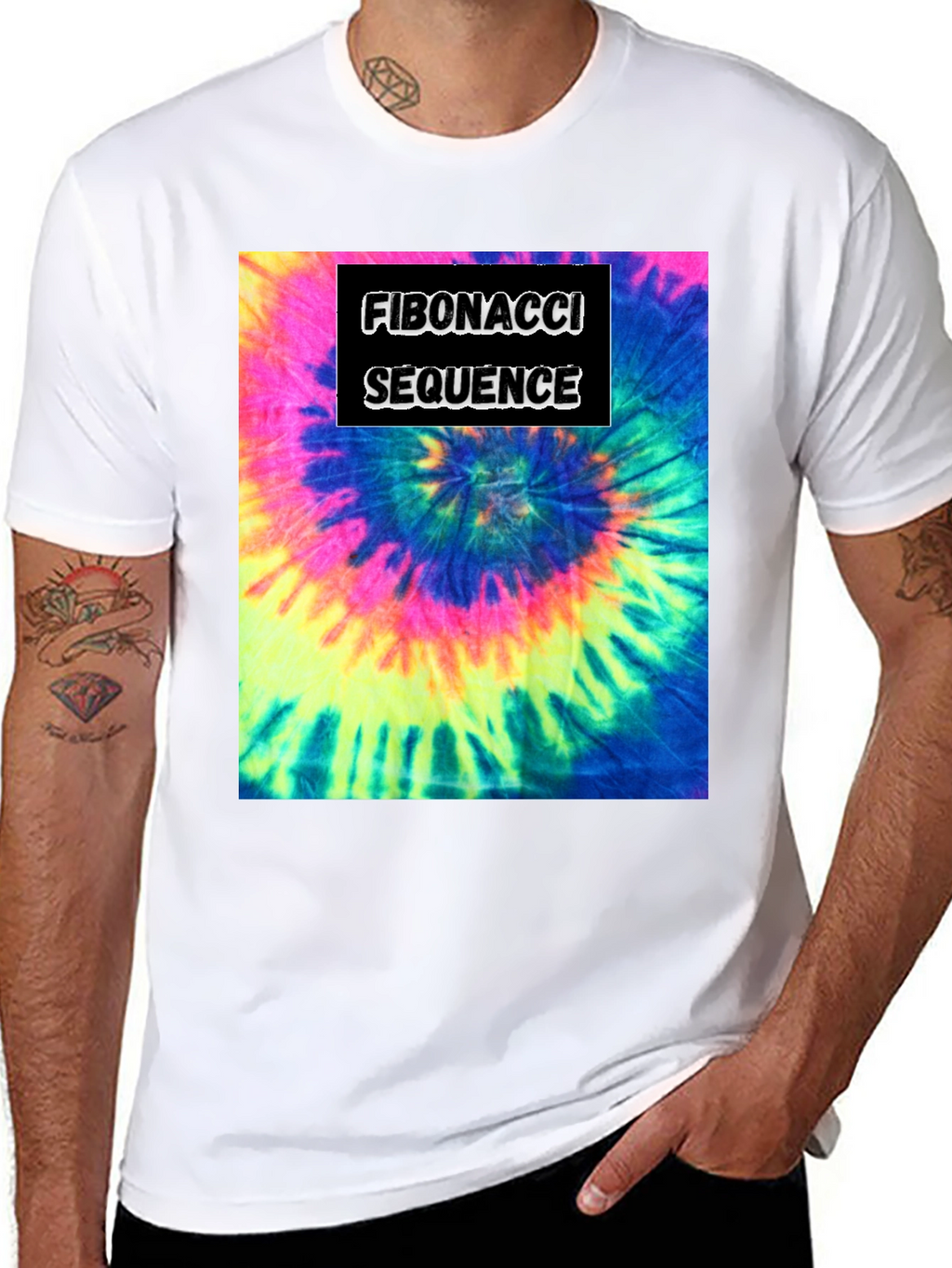 Fibonacci Sequence Tie-Dye Graphic T-Shirt