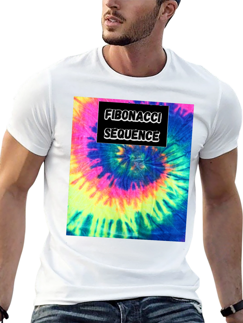 Fibonacci Sequence Tie-Dye Graphic T-Shirt