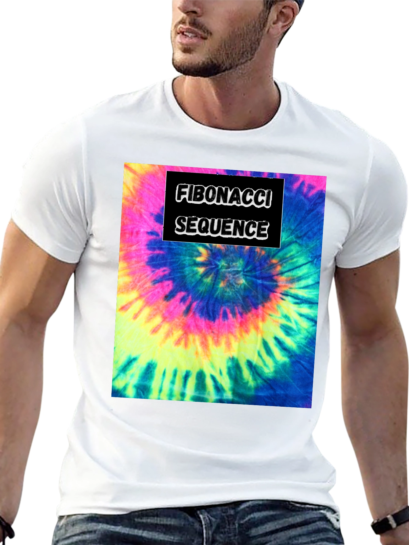 Fibonacci Sequence Tie-Dye Graphic T-Shirt