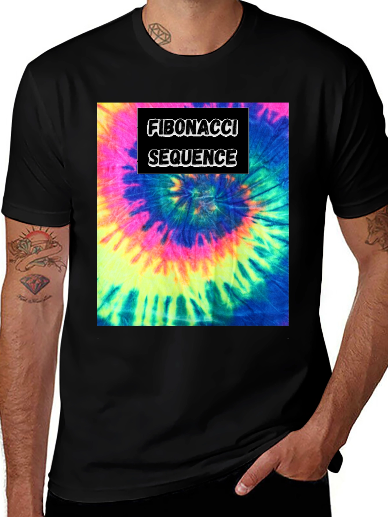 Fibonacci Sequence Tie-Dye Graphic T-Shirt