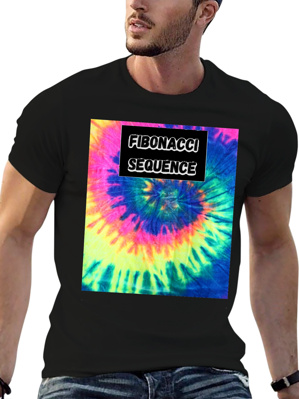 Fibonacci Sequence Tie-Dye Graphic T-Shirt