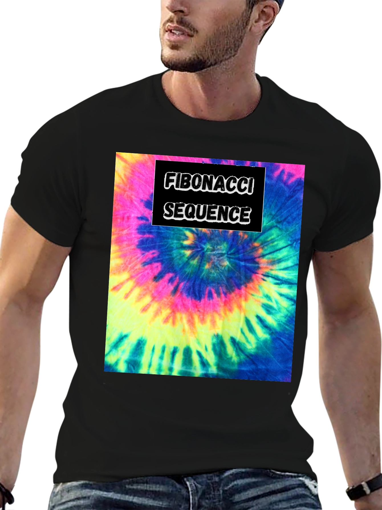 Fibonacci Sequence Tie-Dye Graphic T-Shirt