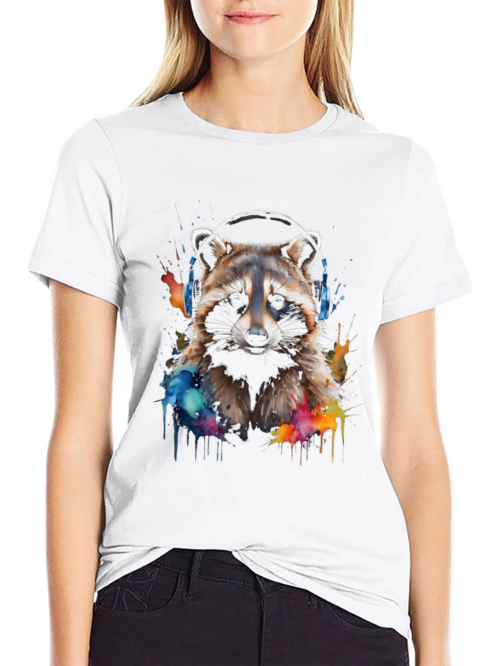 Raccoon Headphone Graphic Tee