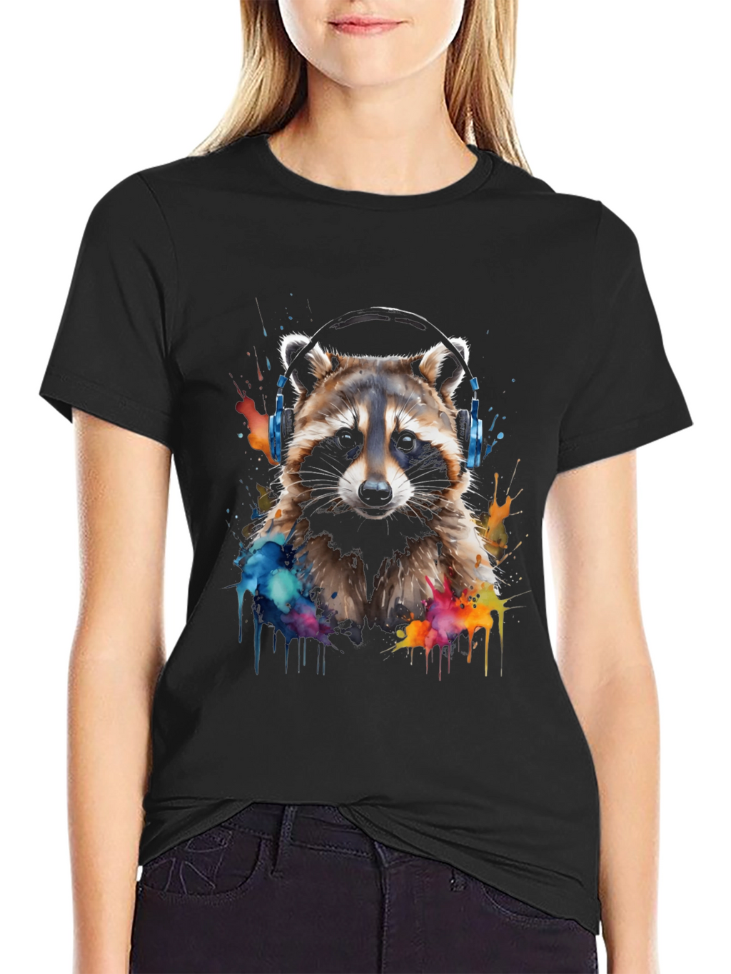 Raccoon Headphone Graphic Tee