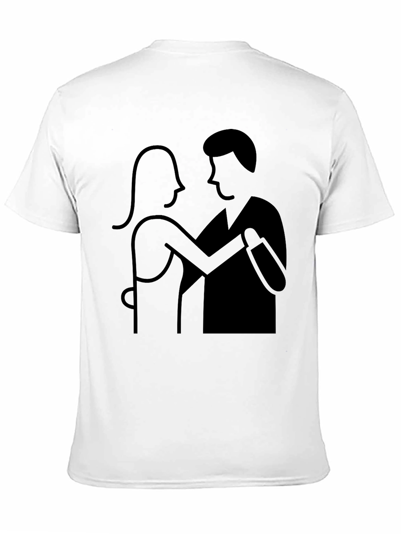Dancing Couple Graphic Tee - Black Cotton Comfort