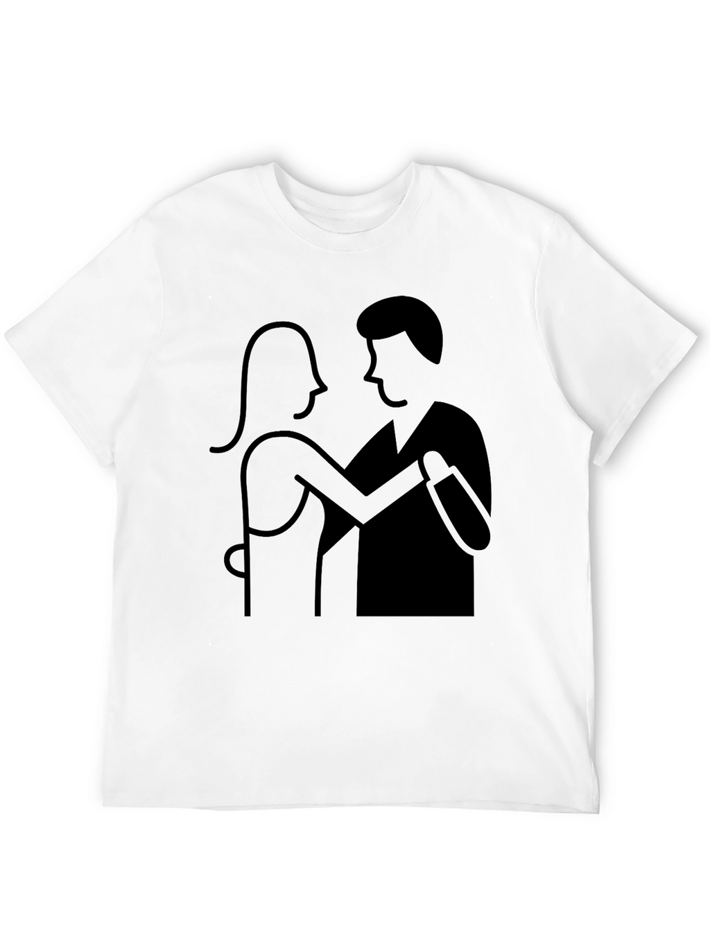 Dancing Couple Graphic Tee - Black Cotton Comfort