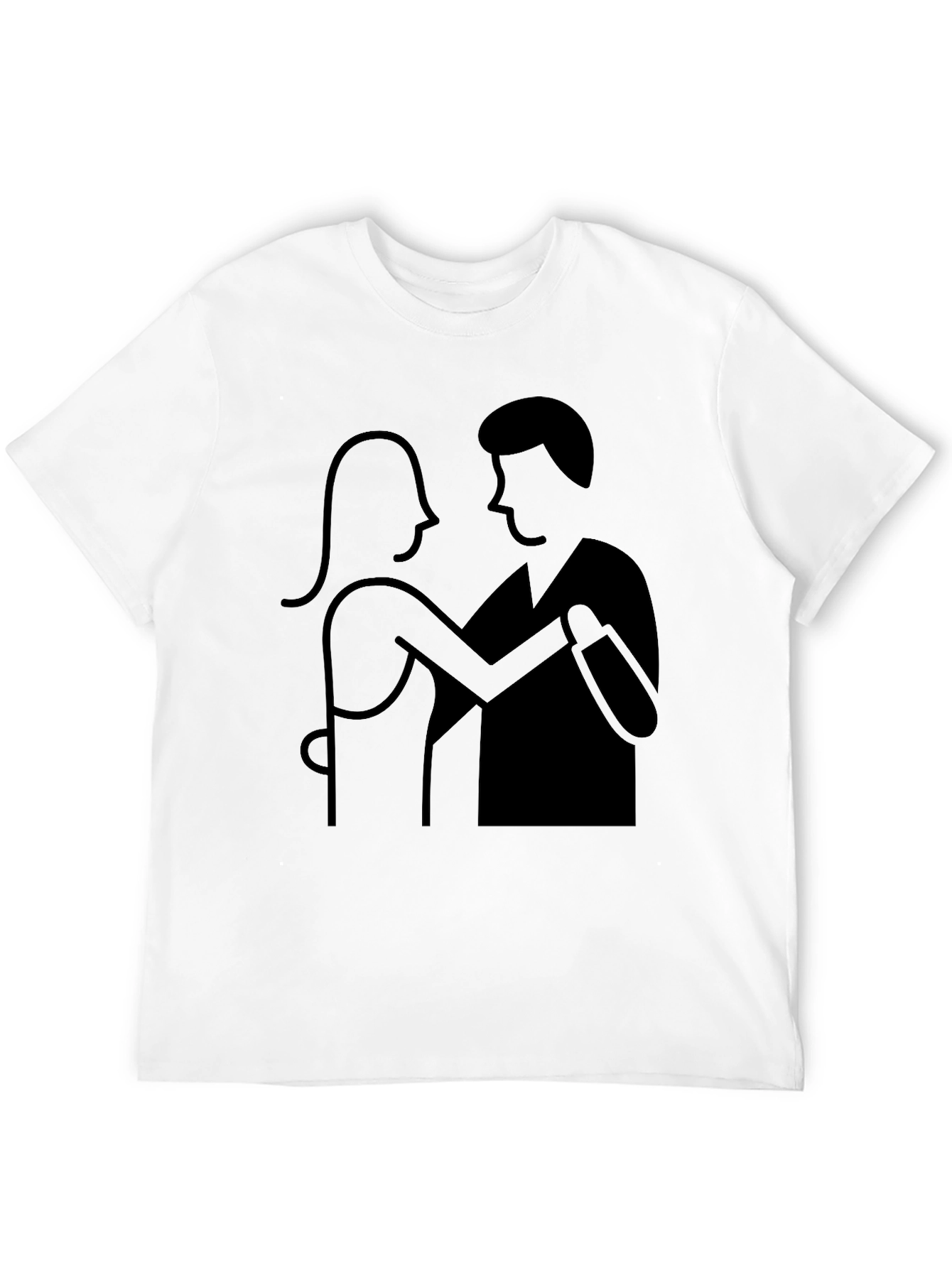 Dancing Couple Graphic Tee - Black Cotton Comfort