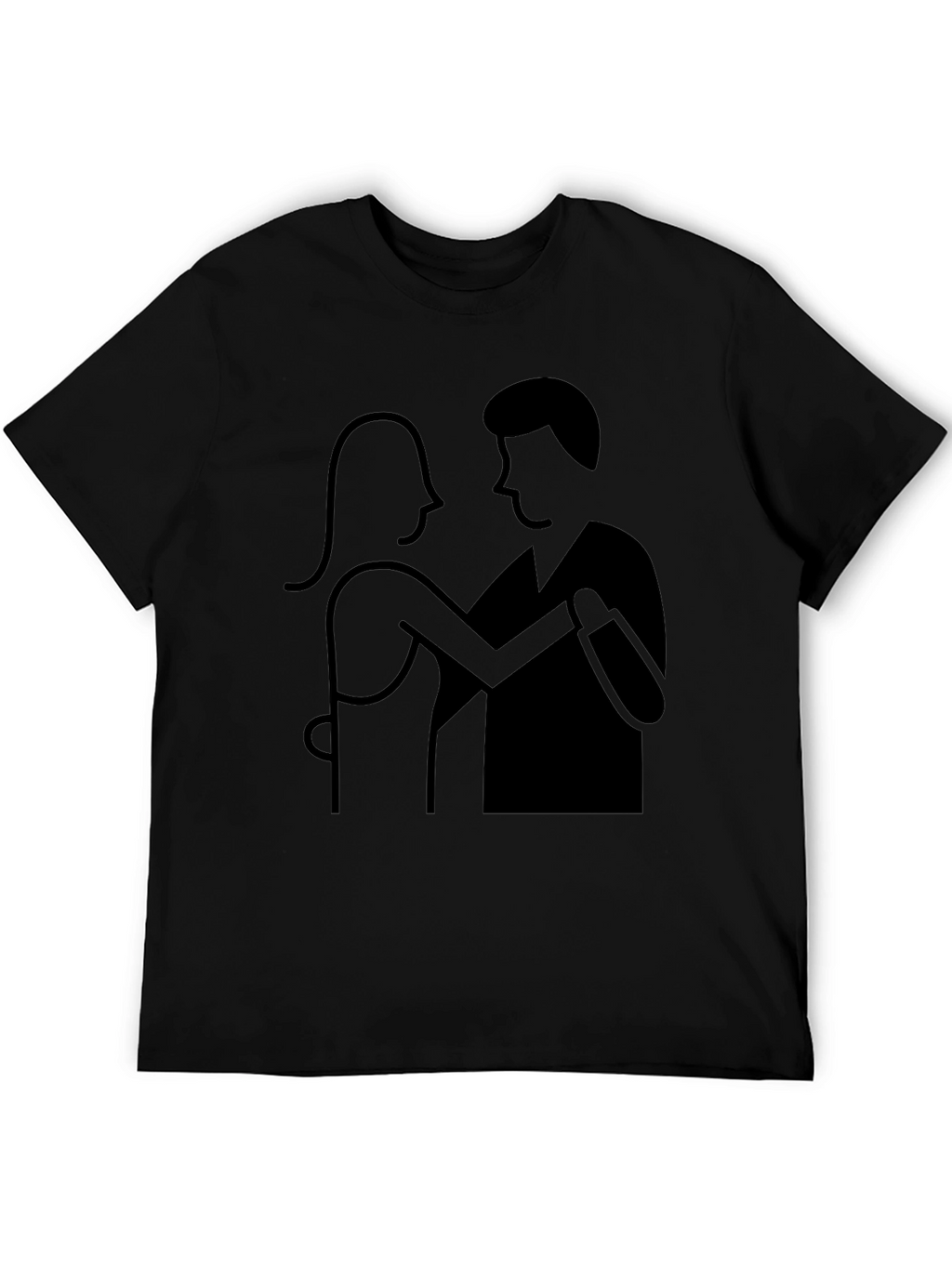 Dancing Couple Graphic Tee - Black Cotton Comfort