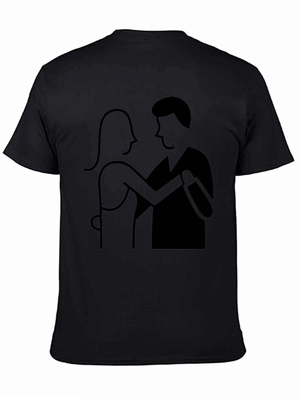 Dancing Couple Graphic Tee - Black Cotton Comfort