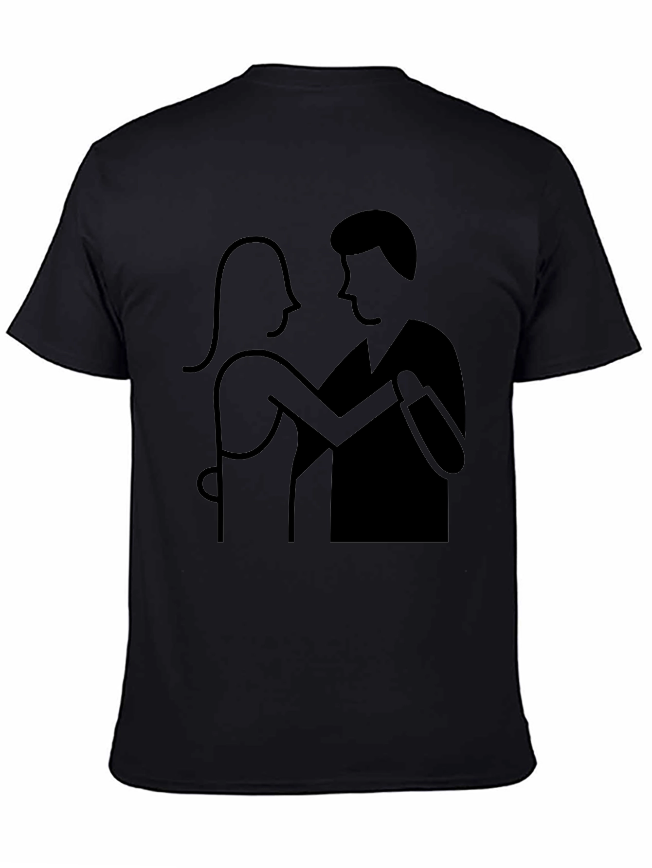 Dancing Couple Graphic Tee - Black Cotton Comfort