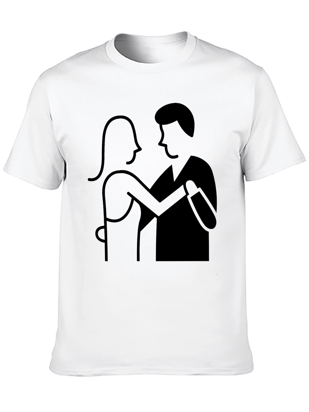 Dancing Couple Graphic Tee - Black Cotton Comfort