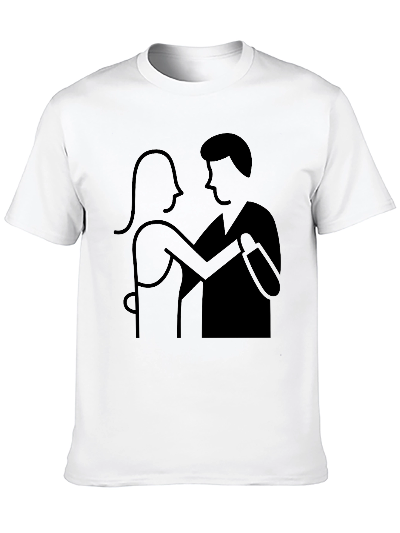 Dancing Couple Graphic Tee - Black Cotton Comfort