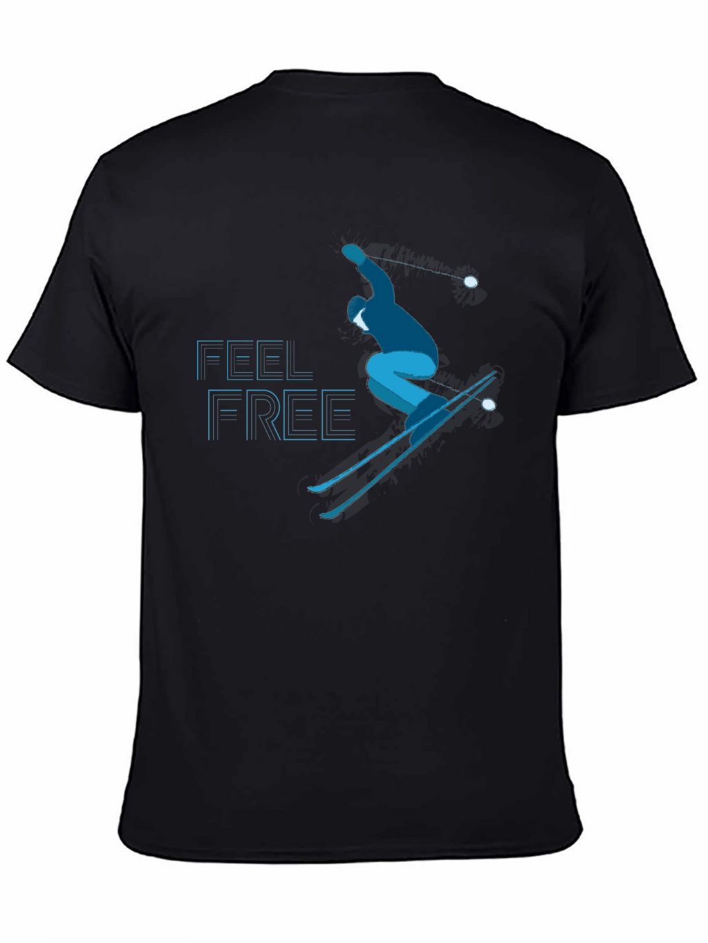 Feel Free Skiing T-Shirt - Black Graphic Tee