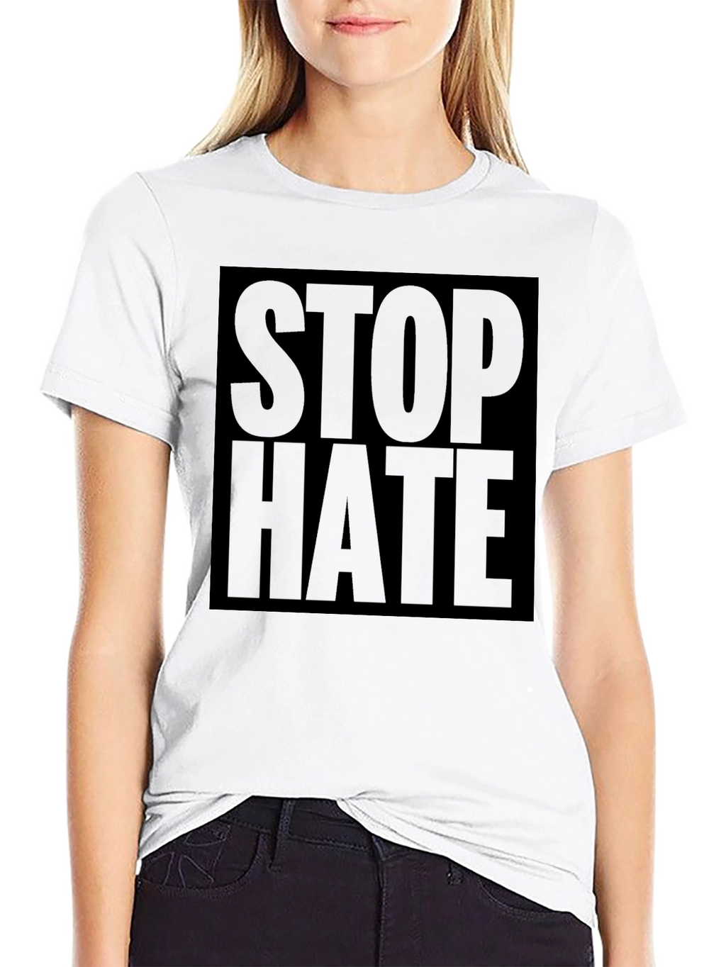 Stop Hate Statement Black T-Shirt