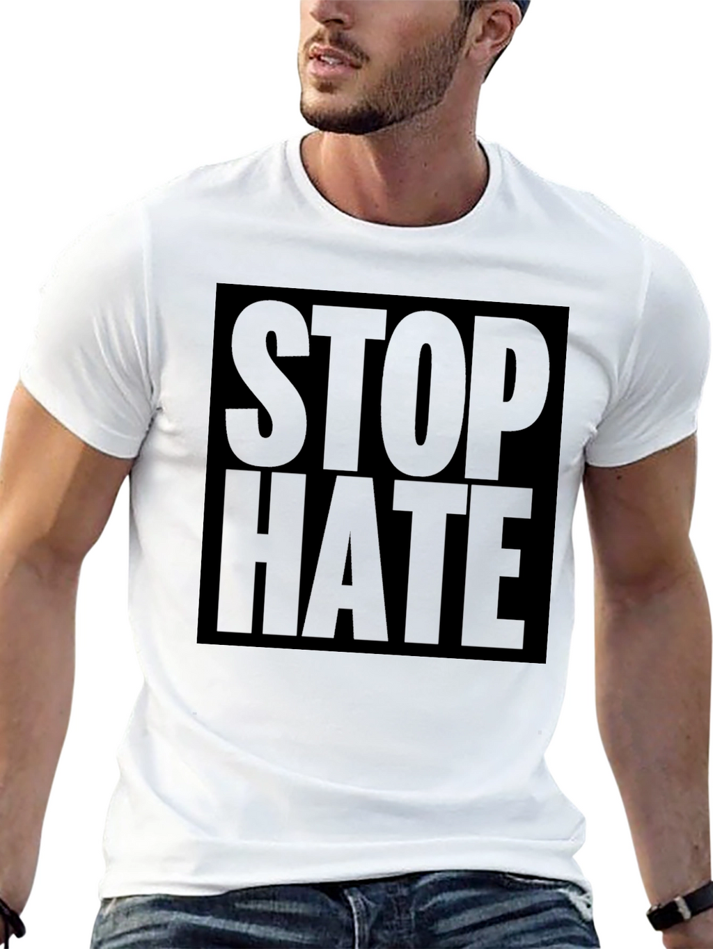 Stop Hate Statement Black T-Shirt