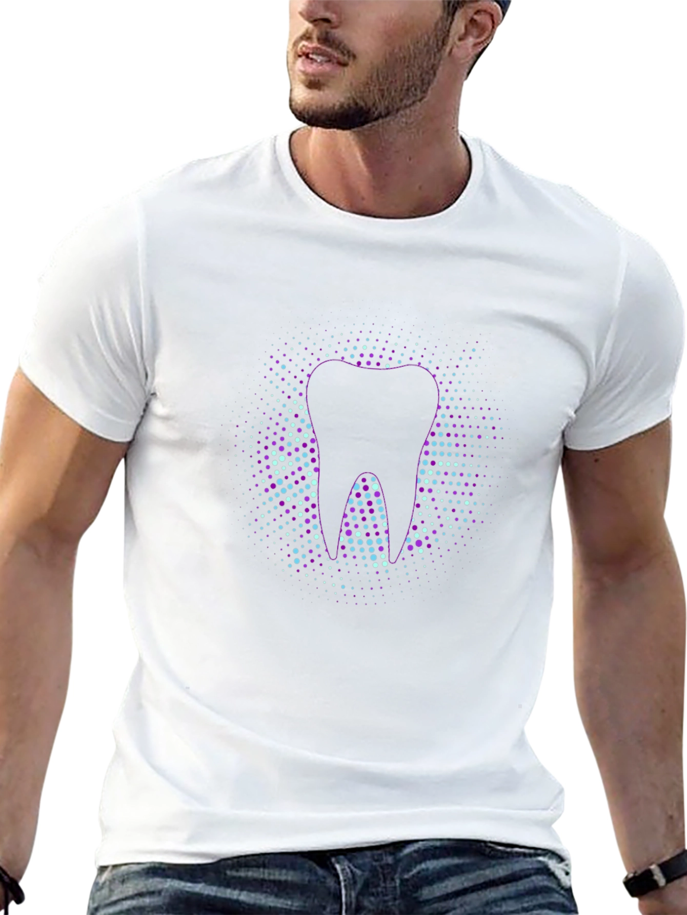 Modern Tooth Graphic Black T-Shirt