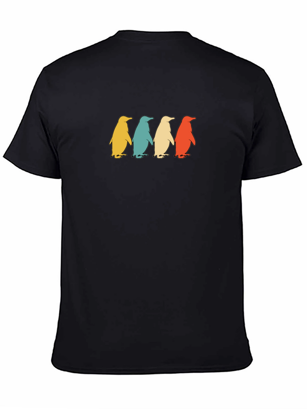 Retro Penguin Parade Graphic Tee - Black
