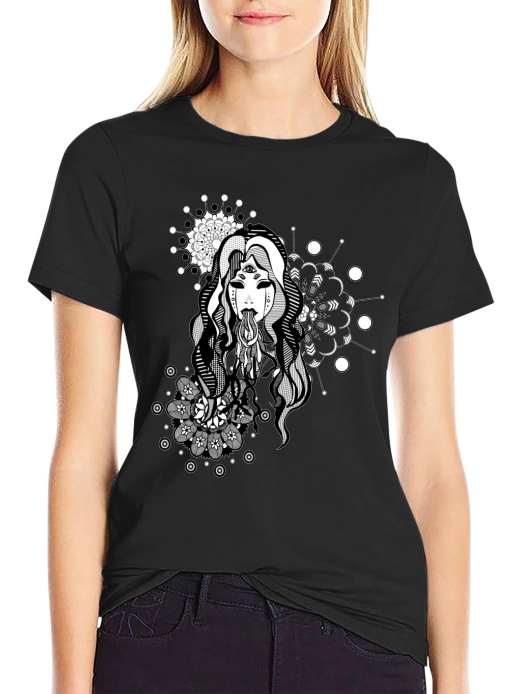 Mystic Woman Graphic Tee - Black T-Shirt