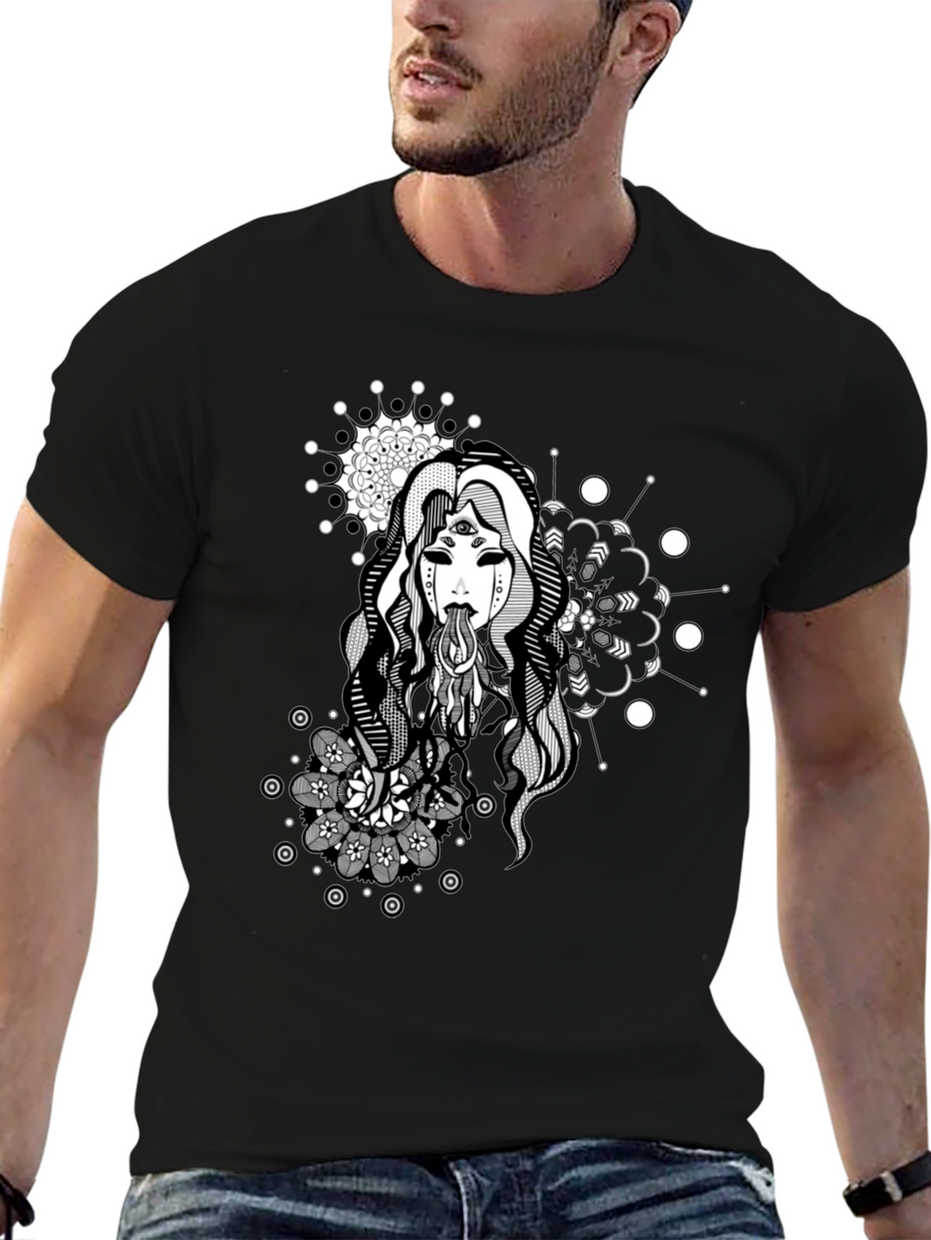 Mystic Woman Graphic Tee - Black T-Shirt