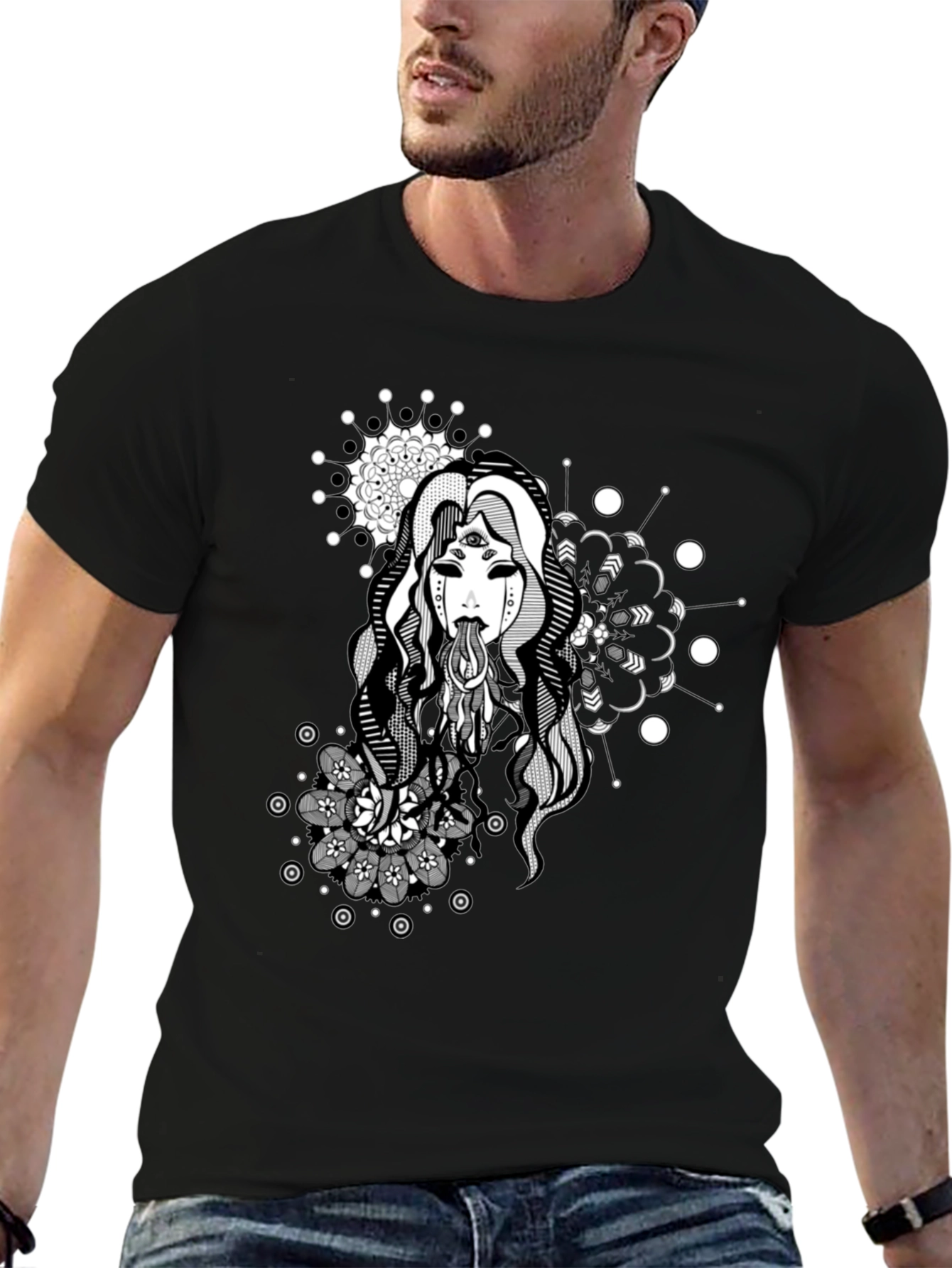 Mystic Woman Graphic Tee - Black T-Shirt