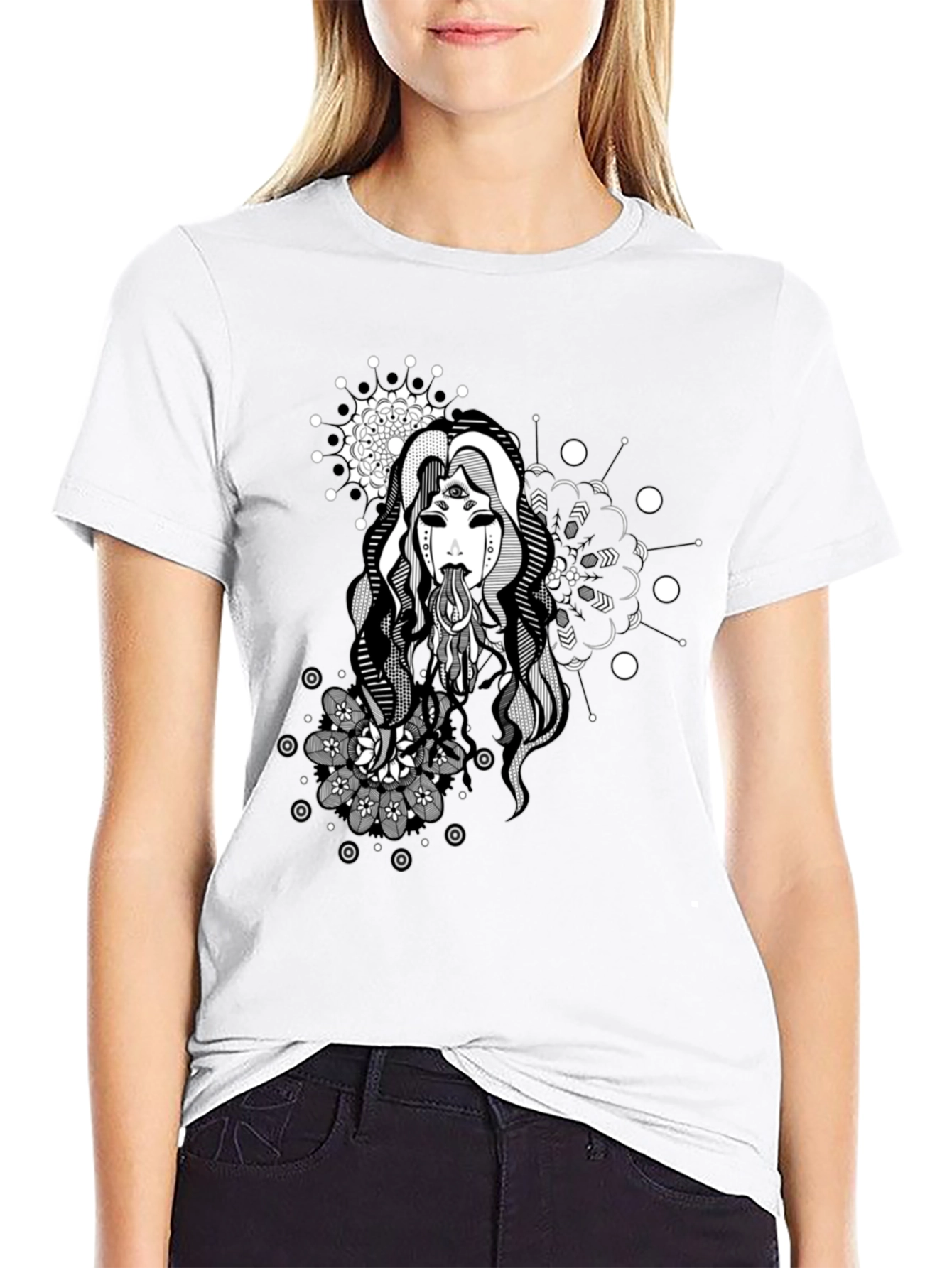 Mystic Woman Graphic Tee - Black T-Shirt