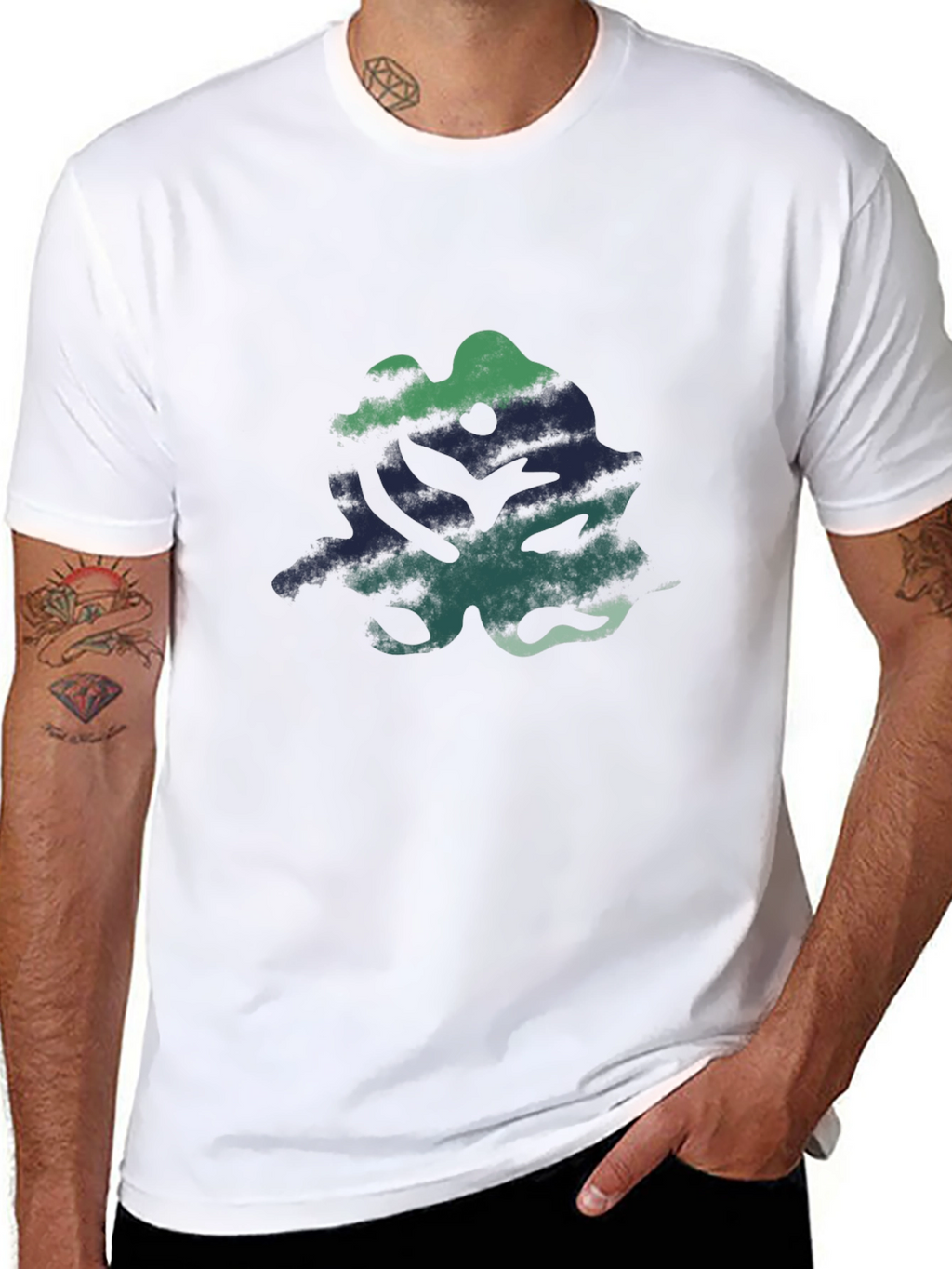 Abstract Graphic Print Black Casual T-Shirt