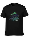 Abstract Graphic Print Black Casual T-Shirt