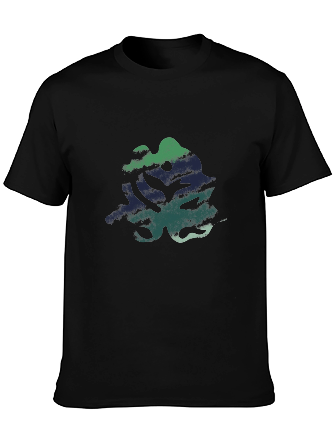 Abstract Graphic Print Black Casual T-Shirt
