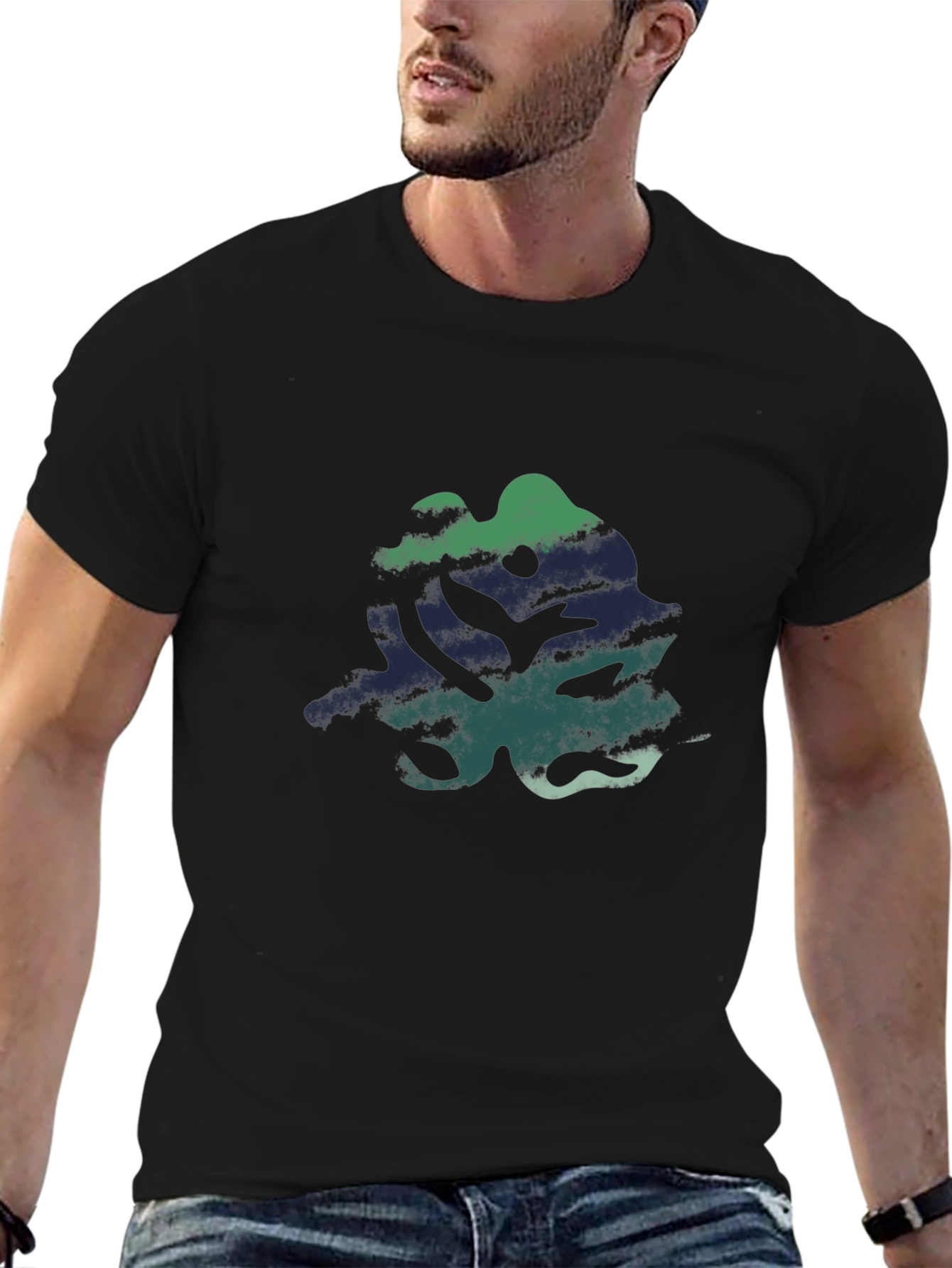 Abstract Graphic Print Black Casual T-Shirt