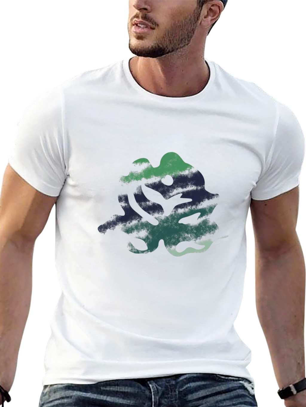 Abstract Graphic Print Black Casual T-Shirt